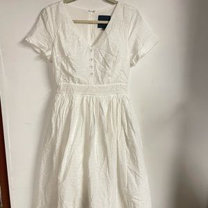 New Modcloth white cotton circle skirt dress 8